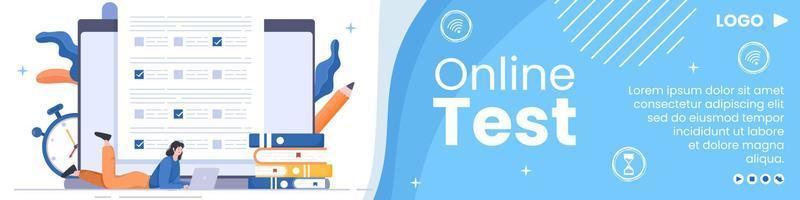 Online Testing Course Banner Template Flat Design Illustration Editable of Square Background for Social media, E-learning and Education Concept vector