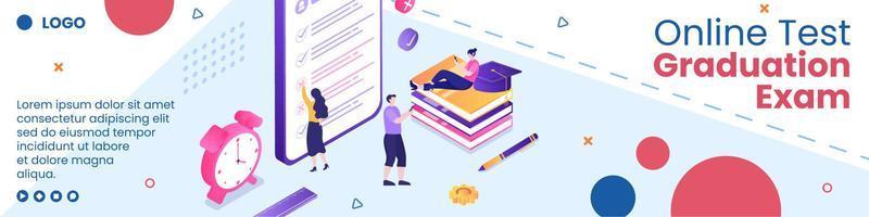 Online Testing Course Banner Template Flat Design Illustration Editable of Square Background for Social media, E-learning and Education Concept vector