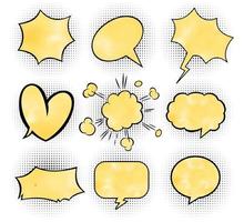 Retro empty comic bubbles and elements set. vector