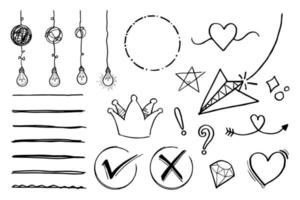 underline set, doodles arrows, check mark, etc. vector