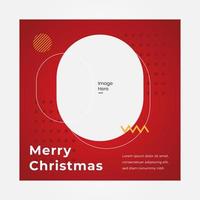 Banner square merry christmas, suitable for content social media and vector template