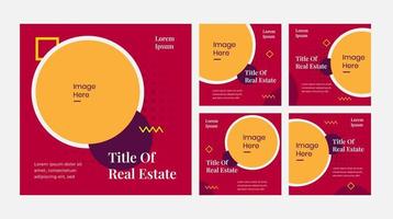 Set collection template banner real estate, suitable for content social media, promotion and vector template