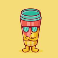 cool tumbler mascot isolated cartoon in flat style vector