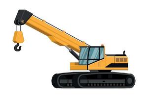 Heavy machinery with telescopic crane with 3d front view on white background. vector