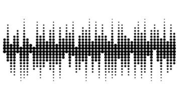 fondo de pantalla de onda de sonido de círculos negros. fondos de frecuencia gráfica con puntos negros.