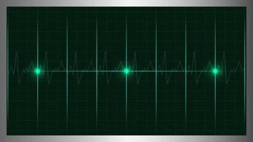 Heart rate display monitor. Pulse frequency screen. Scientific vector image wallpaper.