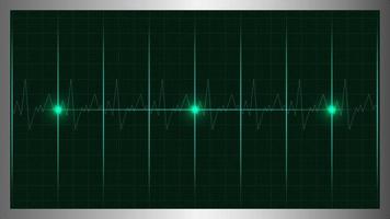 Heart rate display monitor. Pulse frequency screen. Scientific vector image wallpaper.