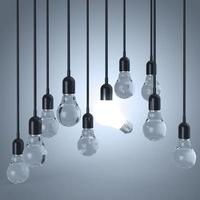 creative idea and leadership concept light bulb photo