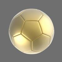 3d gold soccer ball isolated on background photo