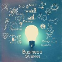 light bulb 3d on business strategy background photo