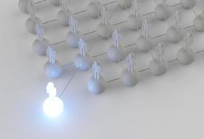 3d light growing human social network and leadership photo