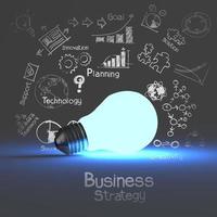 light bulb 3d on business strategy photo