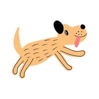 lindo perro dibujos animados dibujados a mano ilustración vectorial. se puede utilizar para la impresión de camisetas, diseño de moda para niños, tarjeta de invitación para baby shower. vector