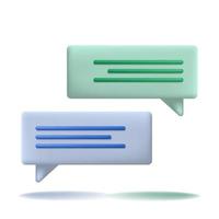 Chat bubble speech 3d icon chatting media label communication vector