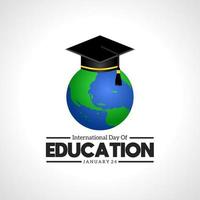 plantilla del tema del día internacional de la educación vector