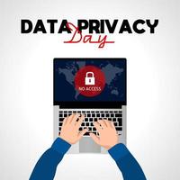 Data privacy day template poster vector