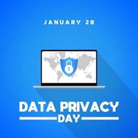 Data privacy day template poster vector