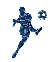 jugador de fútbol deporte acción vector