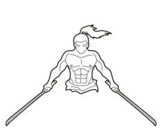 Samurai Warrior Japanese Fighter Graphic Vector