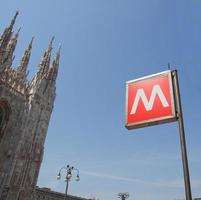 Subway sign in Milan photo