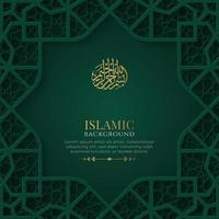 Arabic Islamic Elegant Green and Golden Luxury Ornamental Background with Islamic Pattern