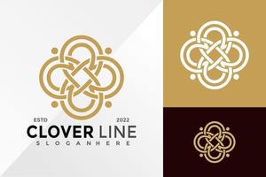 Clover Line Ornament Logo Design Vector illustration template