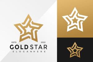 Golden Star Modern Logo Design Vector illustration template