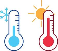 Thermometer icon or temperature symbol, vector and illustration