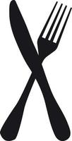 Spoon and fork for eating flat icon for apps and websites vector