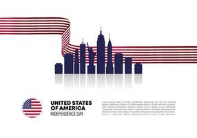 United States independence day for national celebration on July 4 th. vector