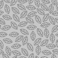 Simple monochrome foliage texture background seamless pattern vector illustration