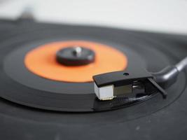 Vinyl record on turntable photo