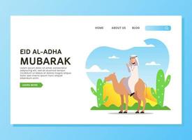 Eid al Adha landing page concept vector