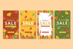 Colorful autumn sale banner vector