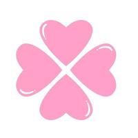 cute pink four leaves clover icon vector