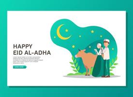 Eid al Adha landing page concept vector