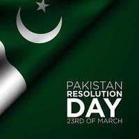 Pakistan Resolution Day Background Design. 23rd of March. Vector Illustration.