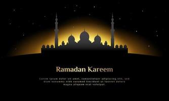 Ramadan Kareem Background with Mosque Illustration. Vector Illustration.