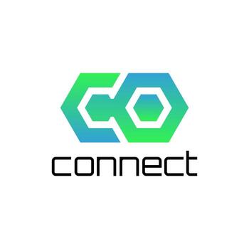 Initial Letter C an O Linked Logo with Connected Dots. vector