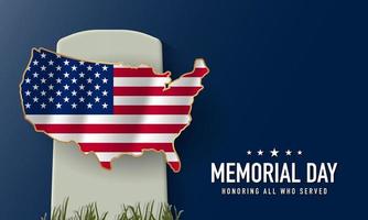 Memorial Day Background Design. Vector Illustration.