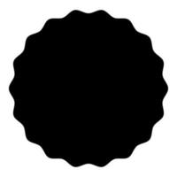 elemento redondo con bordes ondulados icono de etiqueta de etiqueta de círculo ilustración de vector de color negro imagen de estilo plano