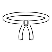 cinturón oriental combate deporte cintura ropa de luchador karate judo contorno contorno icono negro color vector ilustración estilo plano imagen