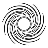 Black hole spiral shape vortex portal contour outline icon black color vector illustration flat style image