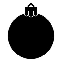 New Year's ball Christmas sphere toy icon black color vector illustration flat style image