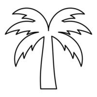 Palm tree silhouette Island concept contour outline icon black color vector illustration flat style image