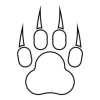 Print animal paw with claws Foot contour outline icon black color vector illustration flat style image