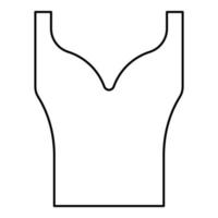 Women's clothing top dress Jersey shirt blouse jumper singlet contour outline icon black color vector illustration flat style image