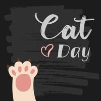 World Cat Day. Vector illustration. International holiday. Hug your cat, meow.