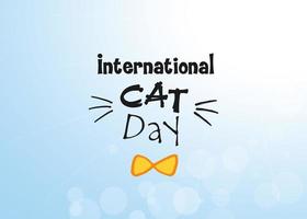 World Cat Day. International holiday. Vector illustration. Lettering on a blue sky background.