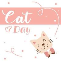 World Cat Day. Vector illustration. International holiday. Hug your cat, meow.